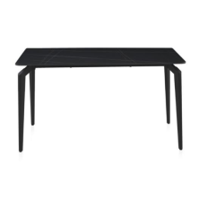 MESA CERAMICA NEGRA CON PATAS METAL NEGRA 140X80